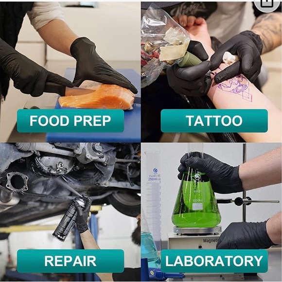 GLOVEWORKS Black Nitrile Industrial Disposable Gloves 5 Mil XX-Large 100 count - Picture 4 of 16